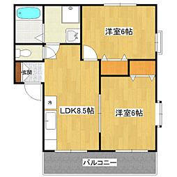 メゾンプリミエール1 2DKの間取図画像