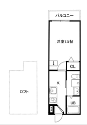 A'BEST箱崎 1Kの間取図画像
