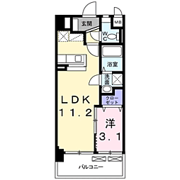 グローヴ・ガーデンE 1LDKの間取図画像