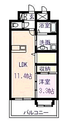 東福間駅前バモス 1LDKの間取図画像