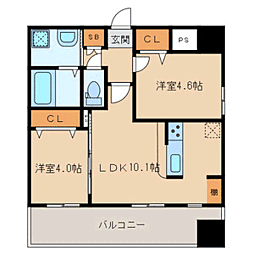 ランドマーク和白 2LDKの間取図画像
