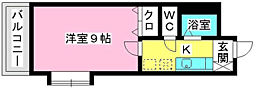 サンライズ香椎2 1Kの間取図画像