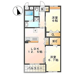La maison du reve 2LDKの間取図画像