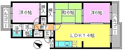 サニーハイツエクセルE・F 3LDKの間取図画像