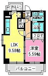 ヴィラ・ヴィンテージ唐原 1LDKの間取図画像