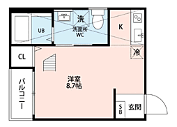 Lea吉塚 ワンルームの間取図画像
