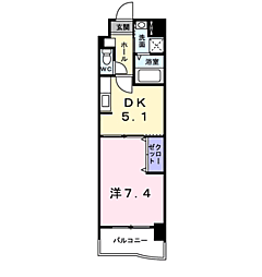 ネオ筥松 1DKの間取図画像