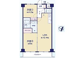 ビッグヴァン二俣川第2 2LDKの間取図画像