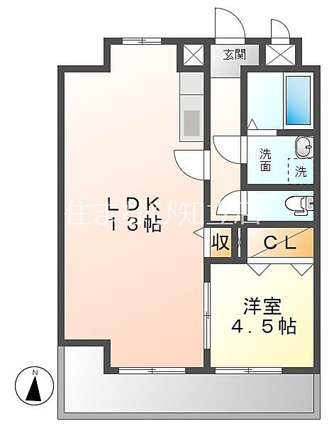 クライマックス ｜愛知県刈谷市半城土西町2丁目(賃貸マンション1LDK・3階・42.12㎡)の写真 その2