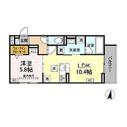刈谷市幸町2丁目アパート 1LDKの間取図画像