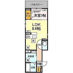 ルナジア 1LDKの間取図画像