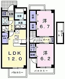 エクセレント 2LDKの間取図画像