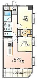 サンコート21 2LDKの間取図画像