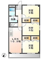 プラチナハイツ安井3 3LDKの間取図画像