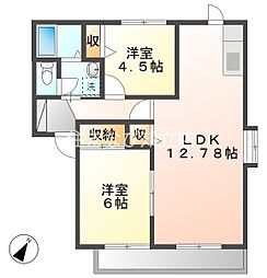 ディアス白樺A 2LDKの間取図画像
