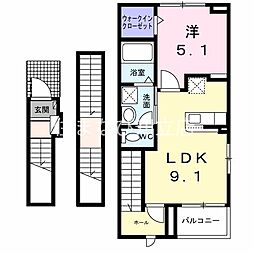 ガーデン フェイバー 1LDKの間取図画像