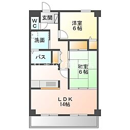 サザンクロス 2LDKの間取図画像