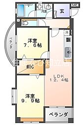 SuncourtHANNOKI 2LDKの間取図画像