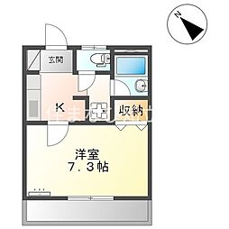 グリーンフィールド作野ケ丘2 1Kの間取図画像