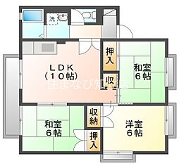 サンパーク谷田1 3LDKの間取図画像