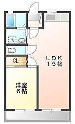 キャッスルパーク 1LDKの間取図画像