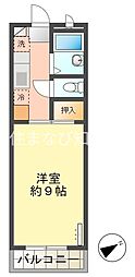 パレスサン 1Kの間取図画像
