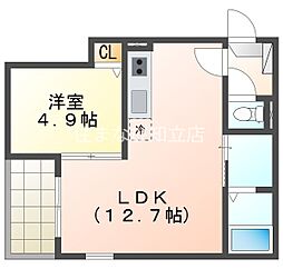 安城市住吉町6丁目アパート 1LDKの間取図画像