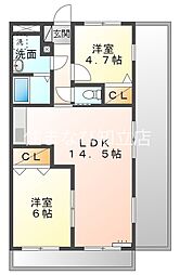 サンルートノン・ノ 2LDKの間取図画像
