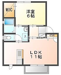 南ガーデンハウスW 1LDKの間取図画像
