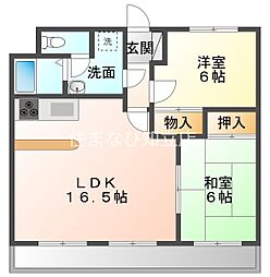 ボヌールM 2LDKの間取図画像