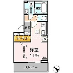 カーサコモド ワンルームの間取図画像