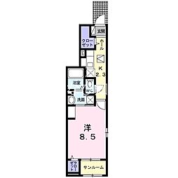 あすなろ1 1Kの間取図画像
