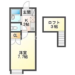 シェリール・ミニC 1Kの間取図画像