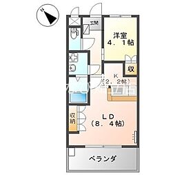 メゾン藤G 1LDKの間取図画像
