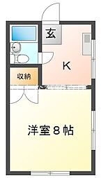 ニワハイツ 1Kの間取図画像
