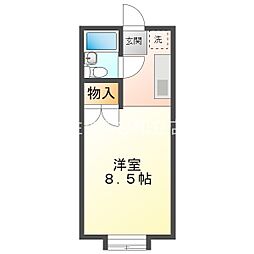 ビレッジ藤井 1Kの間取図画像