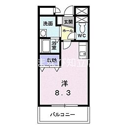 知立イーストONE ワンルームの間取図画像