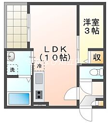 安城市法連町アパート 1LDKの間取図画像