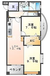 SuncourtHANNOKI 2LDKの間取図画像