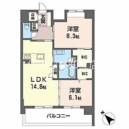 Roothill10 2LDKの間取図画像