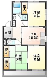 ハイツ高根 3DKの間取図画像