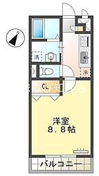 アンプルールリーブルSoleado 1Kの間取図画像