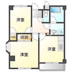 センチュリーコート緑 2DKの間取図画像