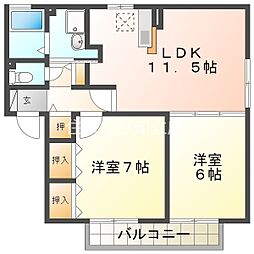 スプリングファーム 2LDKの間取図画像