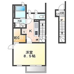 いづみB 1Kの間取図画像