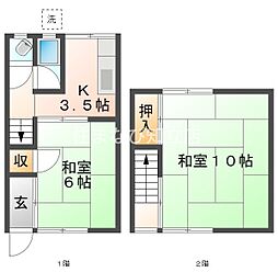 林アパート 2Kの間取図画像