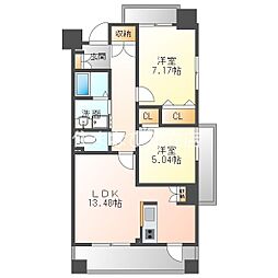 パークホームズ刈谷サザンゲートウエスト 2LDKの間取図画像