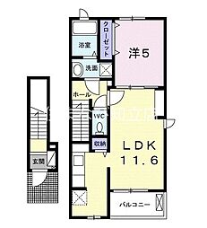 スプリングテラス 1LDKの間取図画像