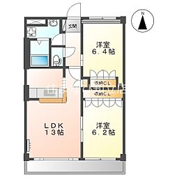 ガーデンヒルズ幸 2LDKの間取図画像