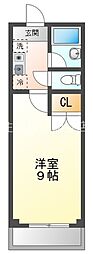 パレス内藤 2階1Kの間取り